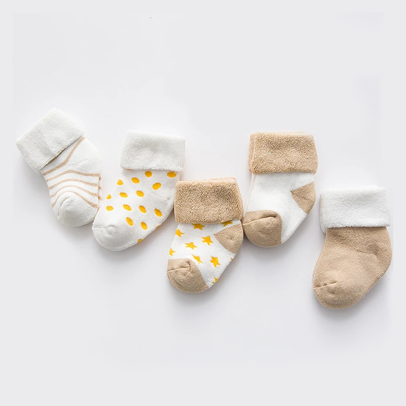 Chaussettes en coton doux pour mère et enfant, jambières pour bébé de 0 à 3 ans, collection printemps automne et hiver, lot de 5 paires