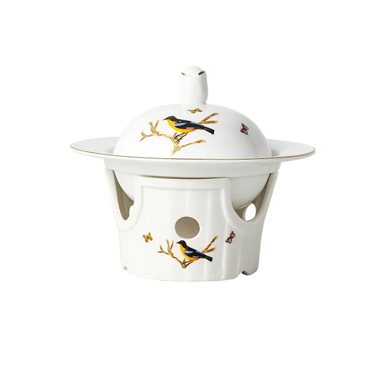 Bird's nest heating stove cup with cover fish glue tonic stew cup millet dessert bowl heat preservation candle stove