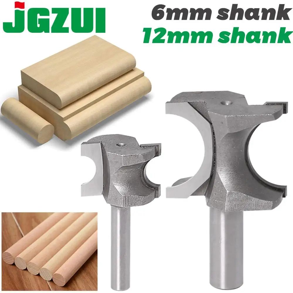 Jgzui-router Bit Router Bit Bits para Carpintaria Meio Cortador Lateral Redondo mm Shank 12 mm Shank 1pc