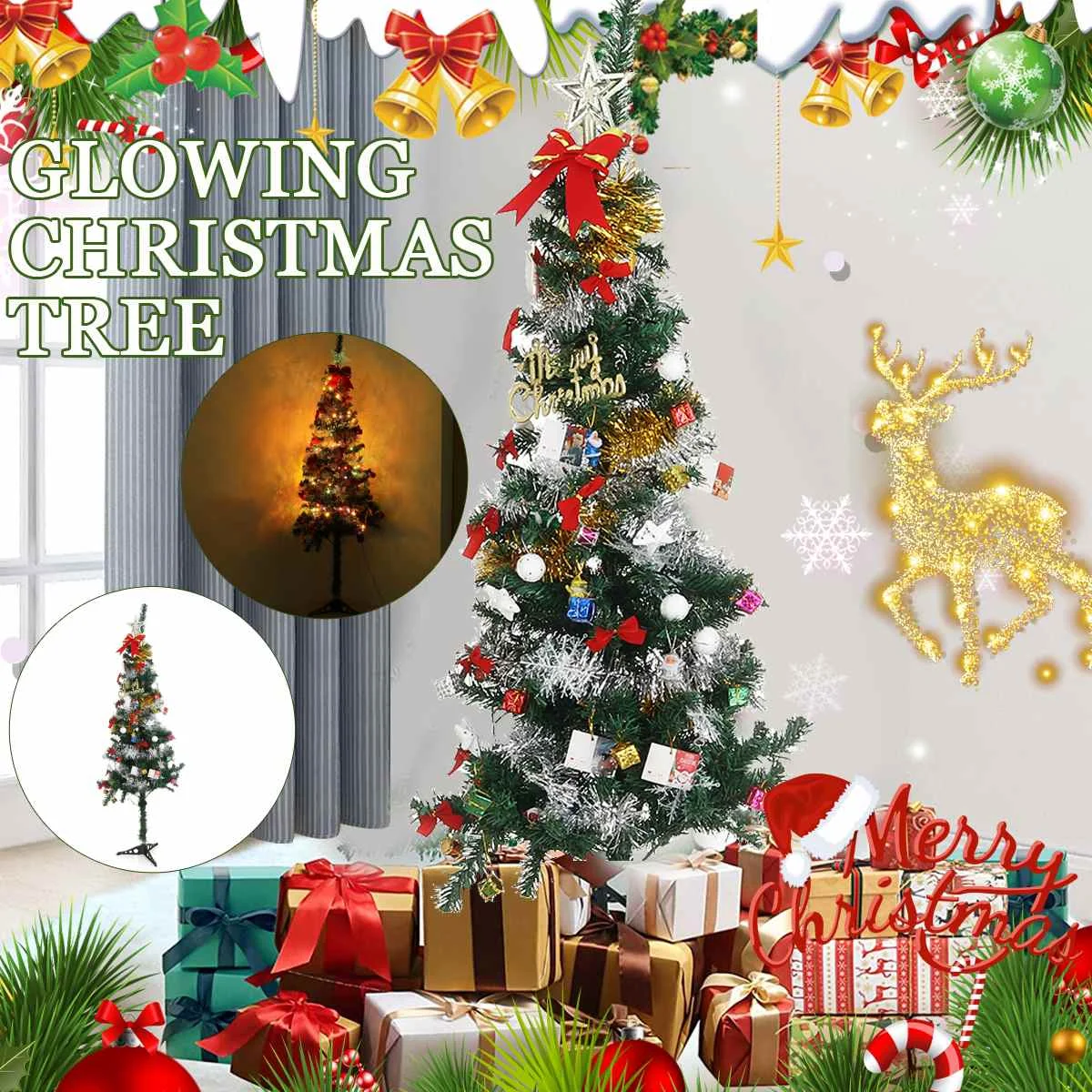

NEW 150CM Encryption Green Tree Artificial Christmas PVC Tree Decoration Room Christmas Decoration Ornament Christmas Gift