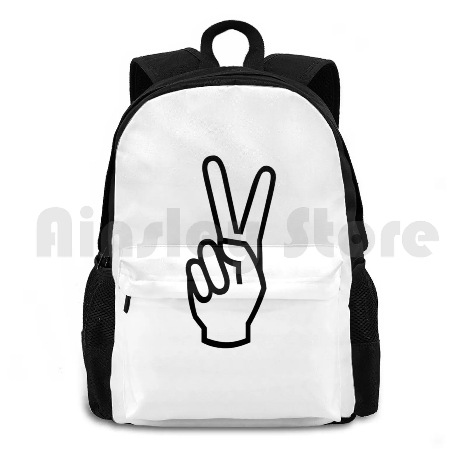 Peace Yolo Yeah Outdoor Hiking Backpack Waterproof Camping Travel Sign Hand Peace Symbol Funny Cool Yolo Win Loser