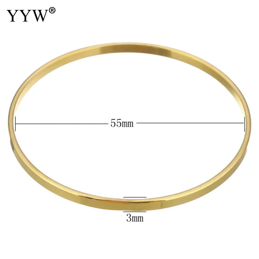 7pcs/Set Stainless Steel Bangle For Woman Gold/Rose Gold/Silver Color Sold By Set Party Birthday Jewelry 3mm Inner Approx 55mm