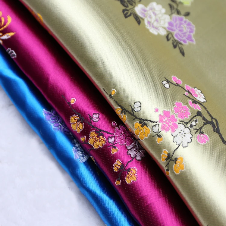 90x50cm floral style damask silk satin brocade jacquard fabric costume upholstery furniture curtain clothing material