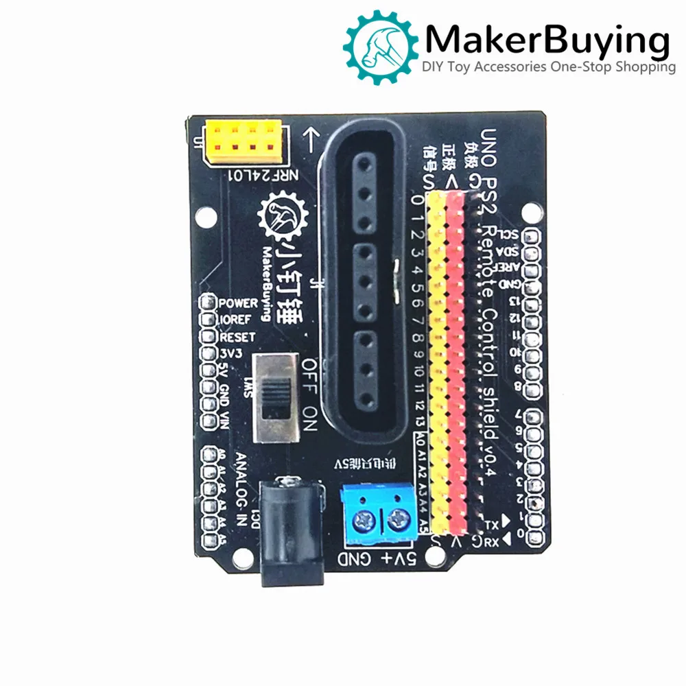 PS2 four degrees of freedom uno remote control expansion board Motor Shield smart car motor drive board wireless remote control