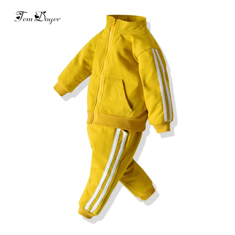 Tem Doger Baby Boys Girls Clothing Sets 2019 Newborn Infant Baby Boys Clothes Zipper Jacket+Pants 2PCS Bebes Girls Outfits Sets