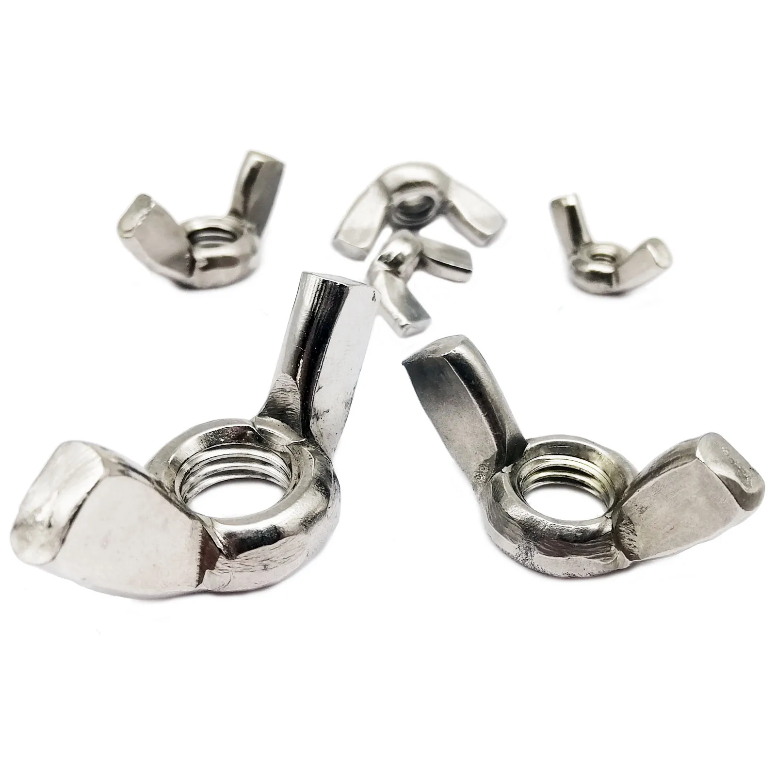2/5/10 Uds A2 304 tuerca de pulgar ajustable de acero inoxidable apretado a mano tuerca de mariposa para M3 M4 M5 M6 M8 M10 M12 tornillo