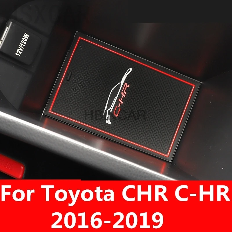 For Toyota CHR C-HR 2016-2019 Door groove pad special water coaster anti-slip mat decorative interior modification storage slot