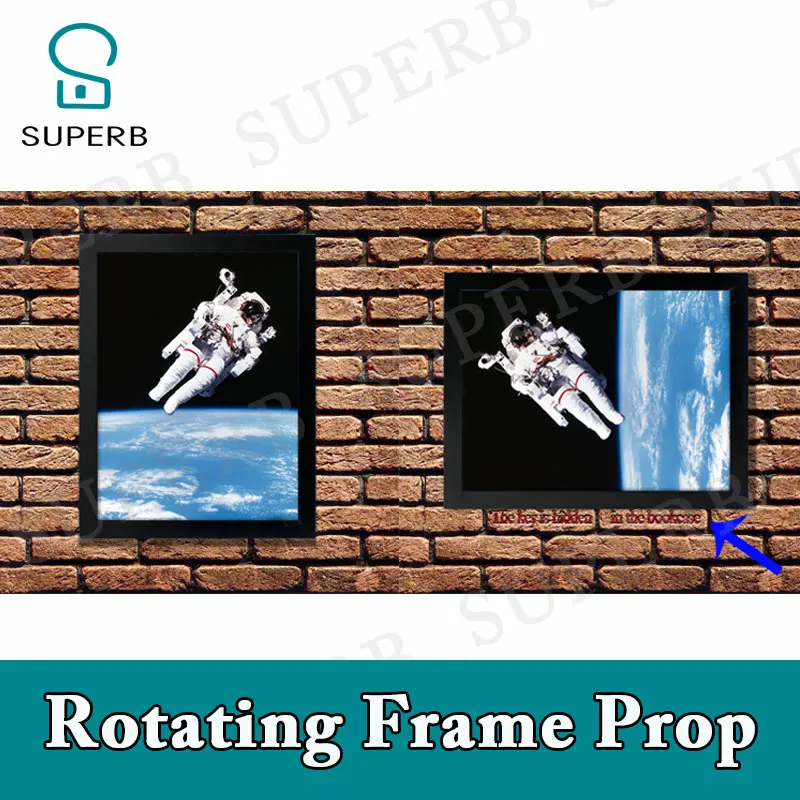Superb escape room props Rotating frame prop trigger the hidden sensor to rotate the frame the hiden clues  will show up