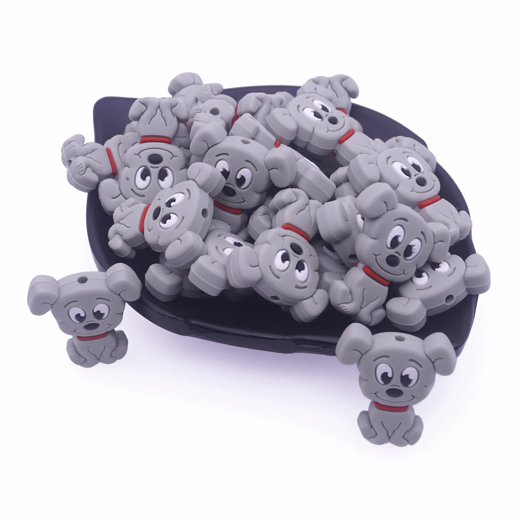 

5pcs BPA Free Animal Cartoon Silicone Beads Puppy Dog Baby Teether Bead Chewing DIY Pacifier Nursing Necklace Baby Teething Toys