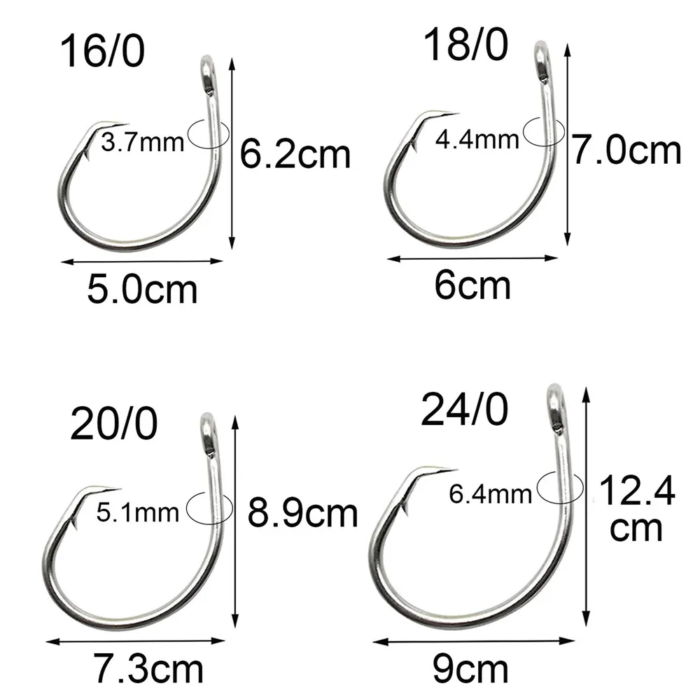 15Pcs Saltwater Circle Fishing Hooks live bait Hooks Stainless Steel 3X Strong Big Game Fish Hooks for Catfish Bluegill Tunas