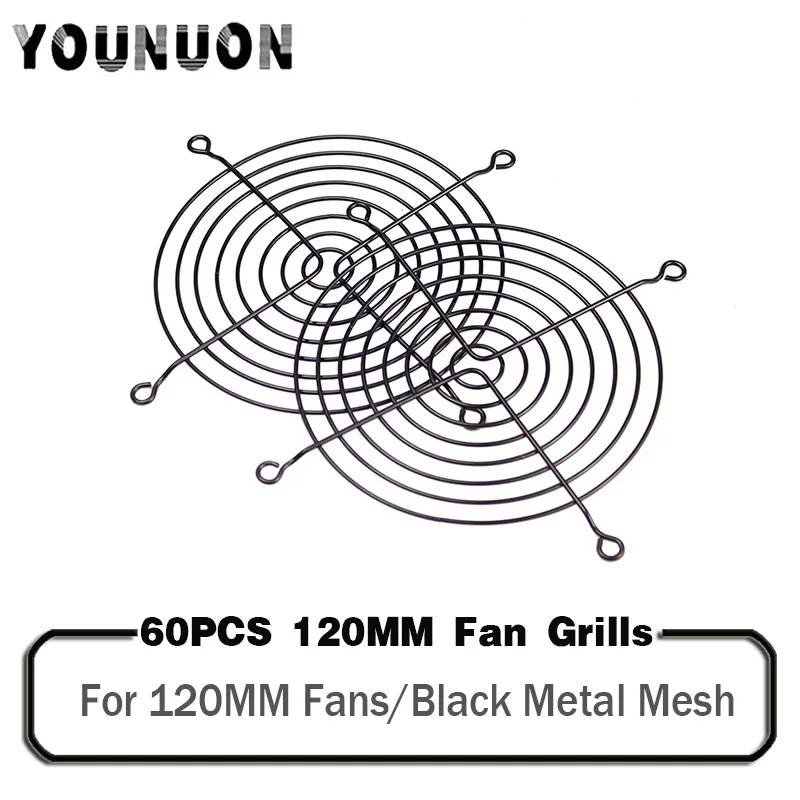 

60PCS 120mmx120mm PC DC Fan 120mm 12cm Black Tone CPU Grill Protector Metal Finger Guard 12025 12038 Fan Grills