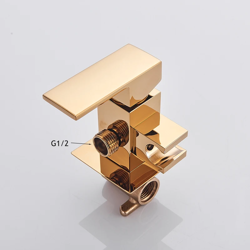 Bidet Shower Faucet Solid Brass Bidet Faucet Muslim Ducha Higienica Hot Cold Water Square Shape Mixer Tap Toilet Faucets