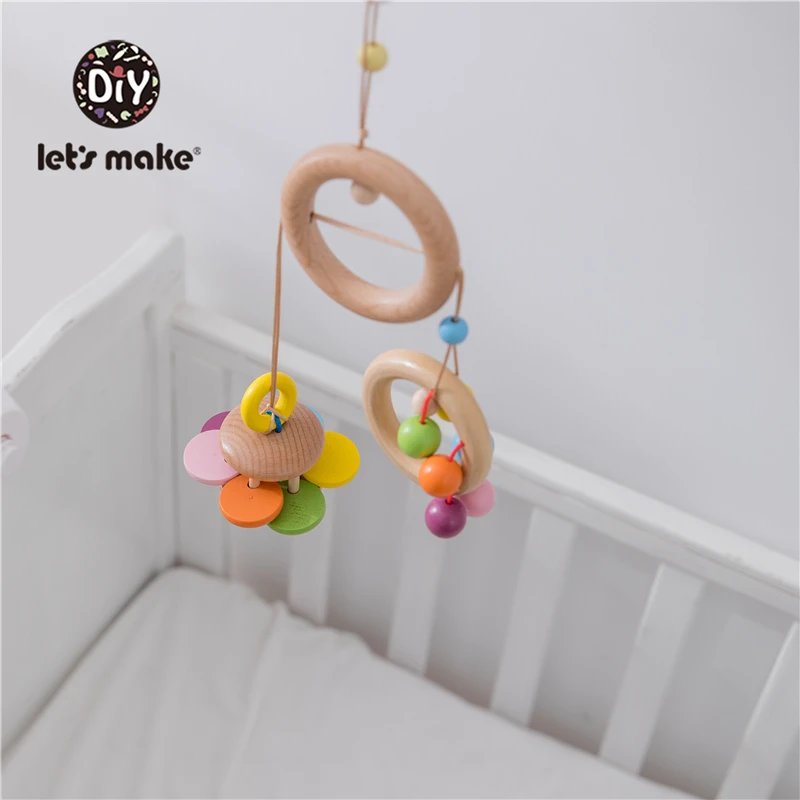 Let's Make Baby Crib Mobile Holder Toys Macaron Musical Box With Holder Arm Music Newborn Rotating Portable Newborn Bed Bell Toy