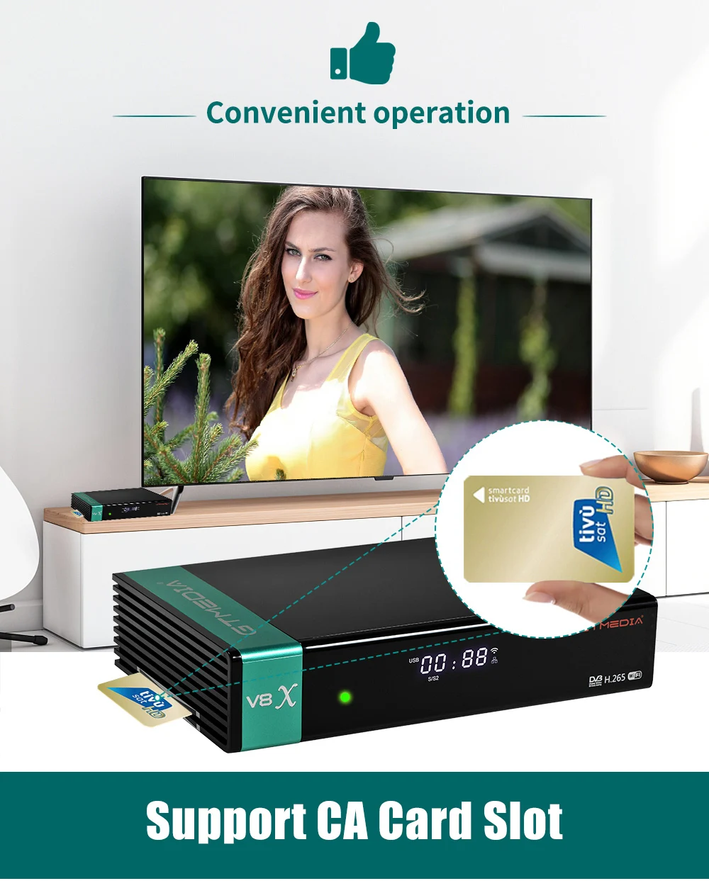 Gtmedia-decodificador satelital V8X, DVB-S2 actualizado, V8 Nova, V9 Prime, H.265, 1080P, Wifi integrado, YouTube