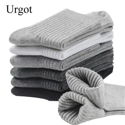 Urgot 3 Pairs Men Quality Socks Genuine Nano Silver Deodorant Long Tube Men's Socks Male Combed Cotton Meias Calcetines Hombre