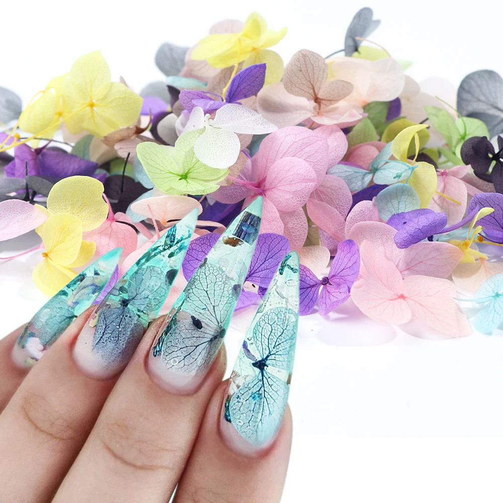 3D Flowers Stickers Decals For Nails Lavender Leaf Nail Art Decorations Floral Summer Spring Design Manicure Accessory GL1505