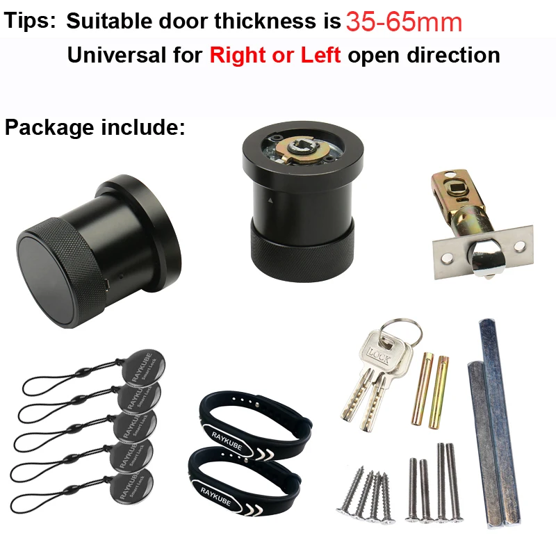 RAYKUBE Wifi Bluetooth Fingerprint Door Lock Support Tuya Smartlife APP 13.56Mhz Card Code Keyless Latch Knob Lock Smart L06