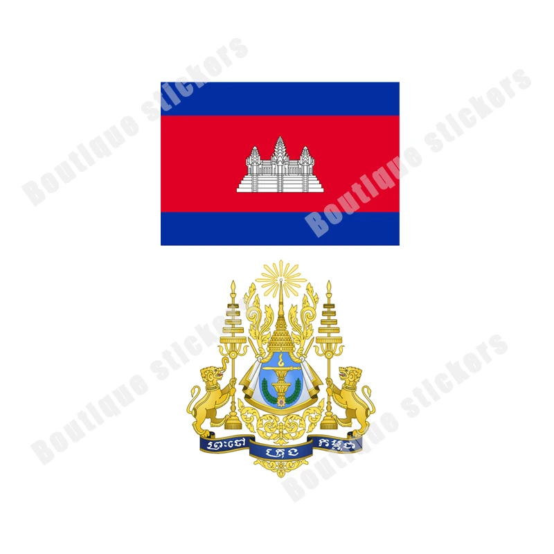 

Cambodia Phnom Penh National Flag National Emblem Sticker Personality Racing Sticker Car Decal Office Supplies PVC Vinyl Sticker