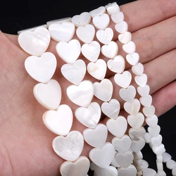 Natural Freshwater White Heart Shell Beads Mother of Pearl Beads for Jewelry Making DIY Bracelet Necklace Handmade Accessories
