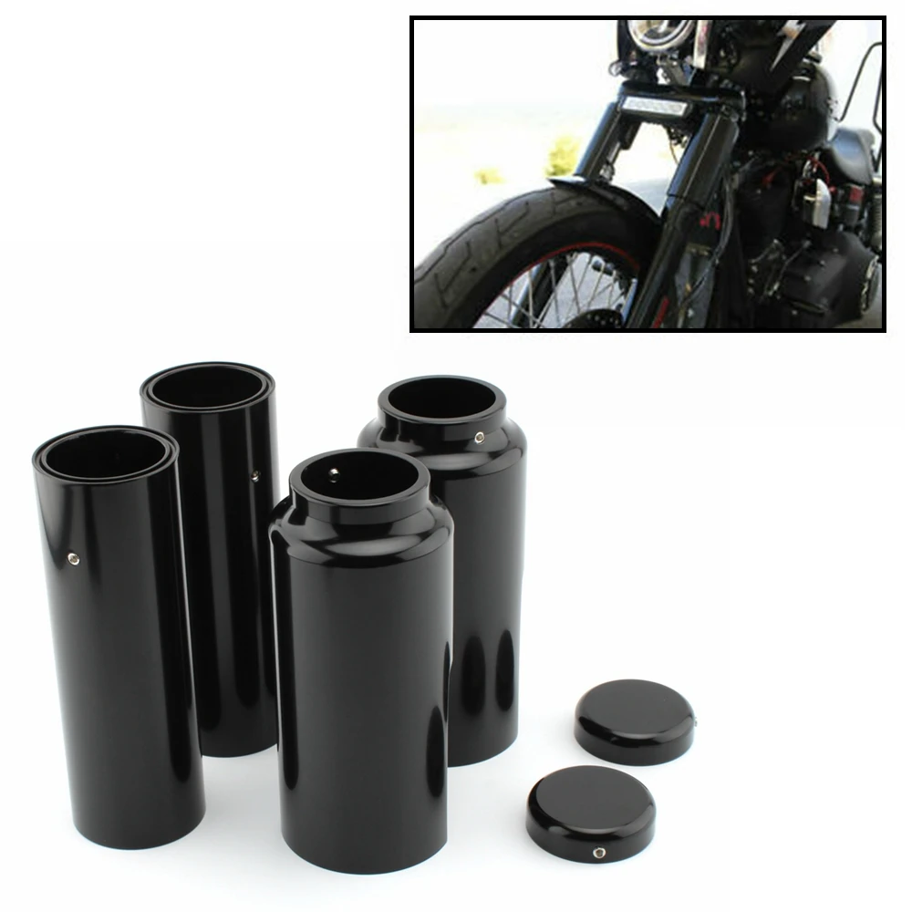 

For Harley Davidson Dyna Street Fat Bob 07-17 Motorcycle Upper/Lower Front Fork Shock Absorber Cover Protective Sleeve