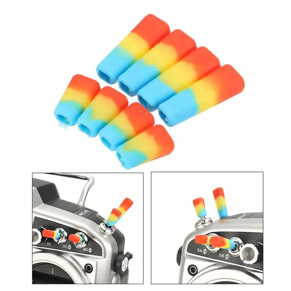 

8 PCS Slicone Transmitter Anti-slipping Stick Switch Cap Sheath For Frsky QX7 X9D Plus Futaba Transmitter