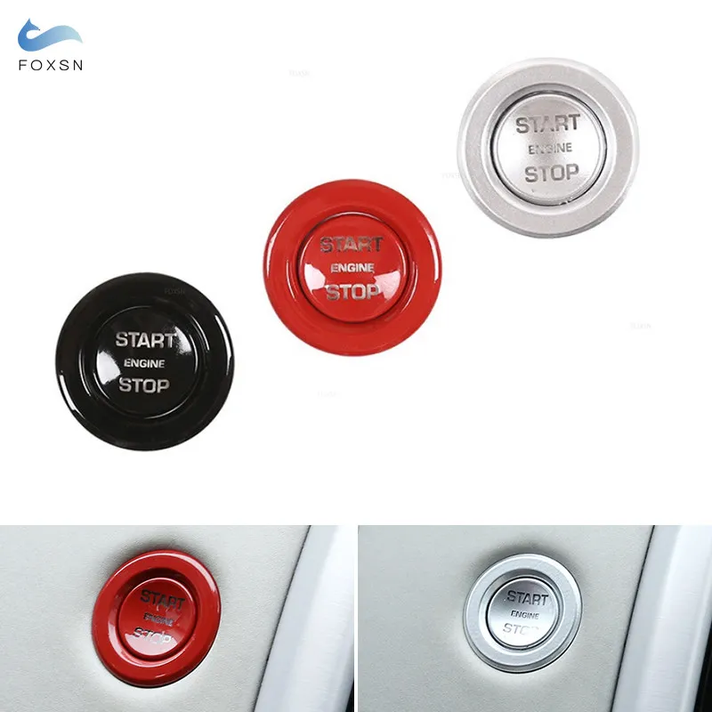 For Land Rover Discovery Sport LR5 Range Rover Sport Vogue Evoque Part ABS Red/Silver/Black Car Engine Start Stop Button Cover