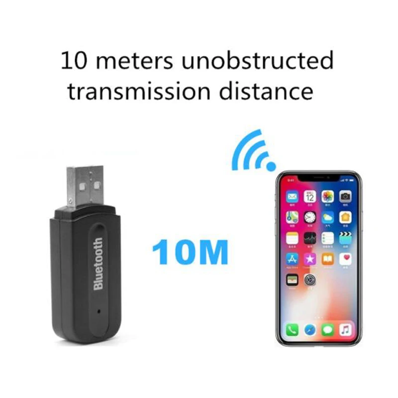 USB Car Bluetooth Audio Receiver Adapter Wireless MP3 Music A2DP Dongle Player with 3.5mm jack AUX Transmitter USB Charging