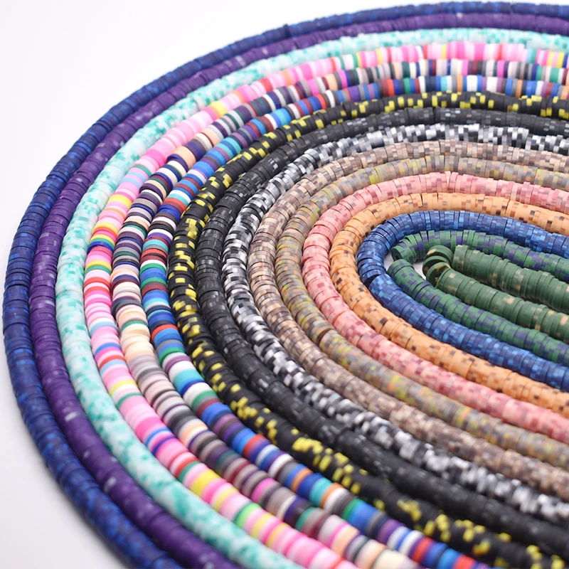 Winter color 350Pcs/Lot 6mm Flat Round Polymer Clay Beads Chip Disk Loose Spacer Beads For Jewelry Making DIY Design Bracelet
