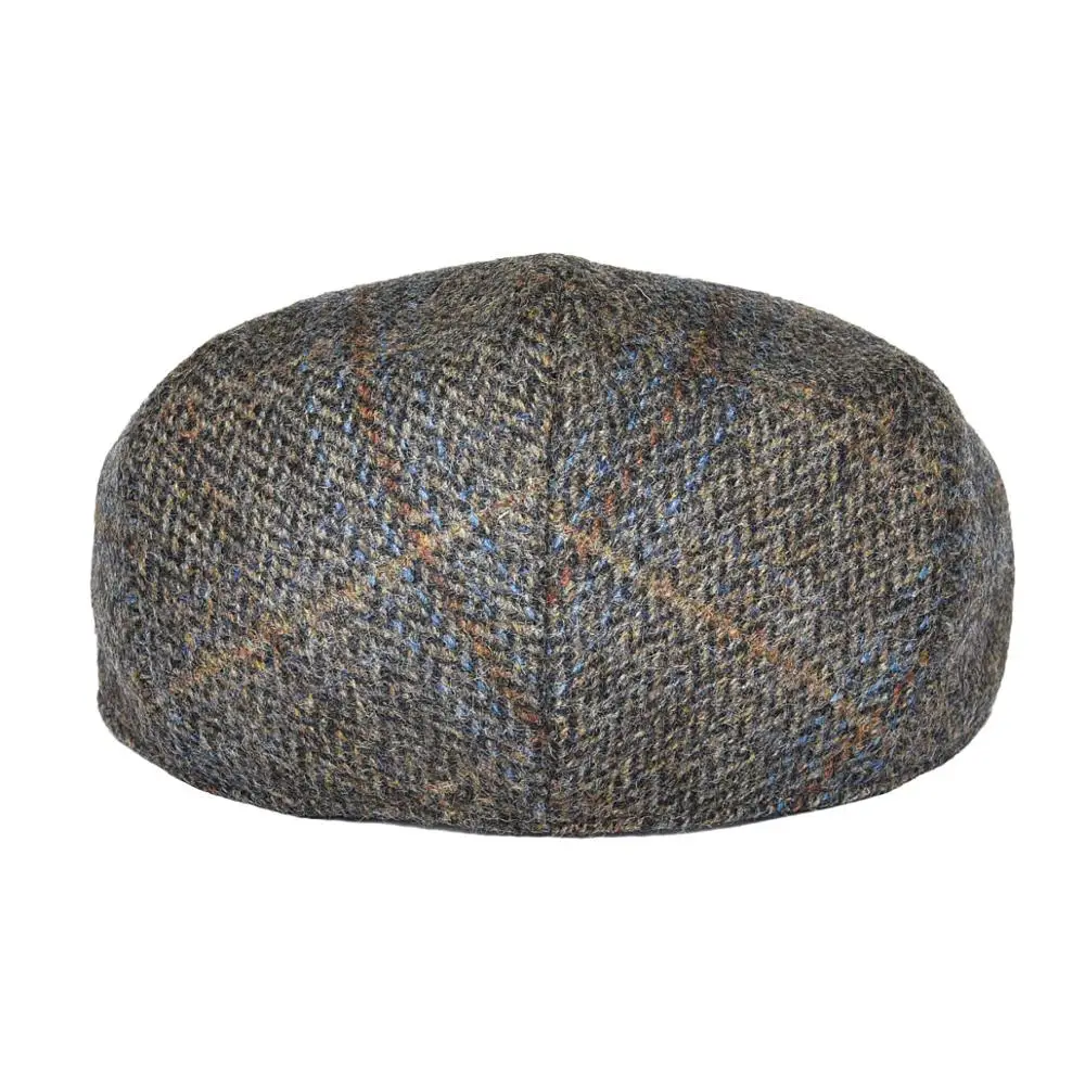 Botvela 100% Wool Ivy Cap Herringbone Flat Caps Tweed Scally Hat Bunnet Paddy Dai Cheese-cutter Newsboy Cap Driving Hats