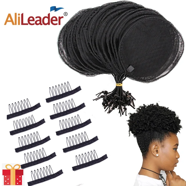 Alileader S/L kucyk netto 1-5 sztuk Hairnet czapka z peruką do robienia kucyk Afro Puff Bun netto tkania Cap peruka narzędzie do robienia okrągły kwadrat
