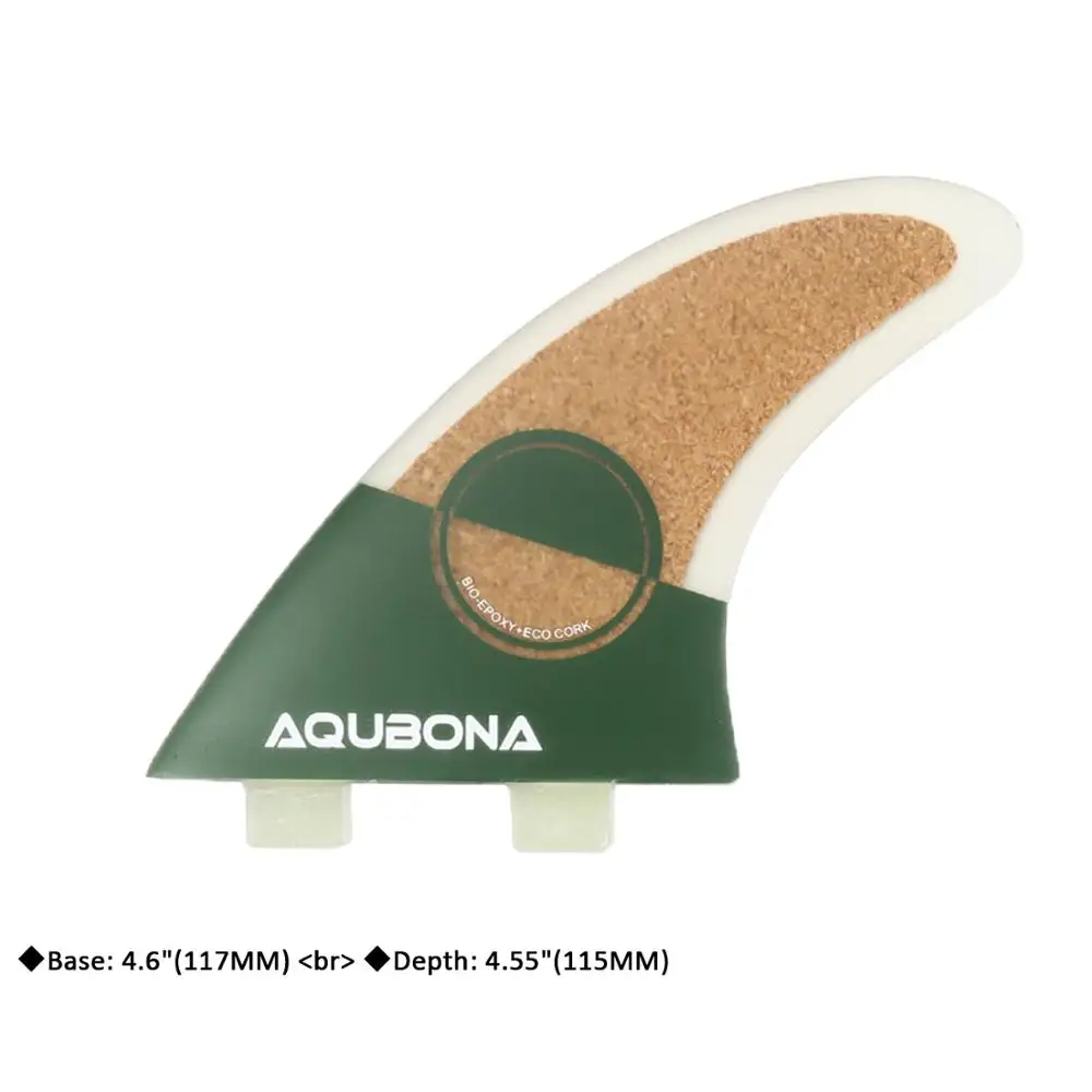 Surfboard Tri Fin Single Tab Fiberglass Surfboard Fin G5 Thruster Set (Green)