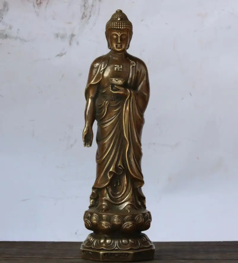 

China brass archaize Sakyamuni Buddha crafts statue