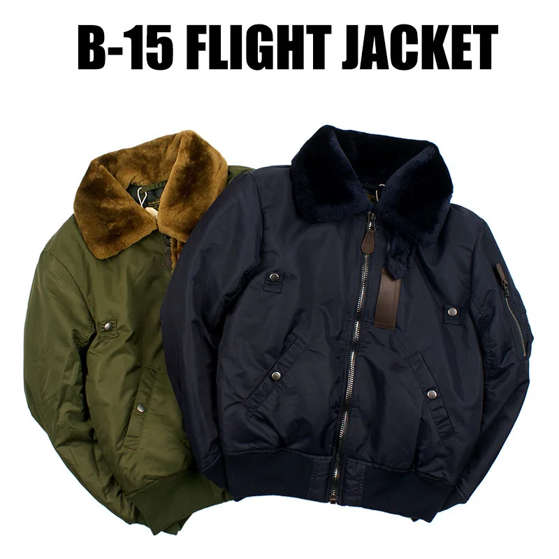 New Air Force B-15 Jacket Flying Detachable Collar Outdoor Camping Combat Cycling Climbing Men's Women's Cotton Padded Coat Tops