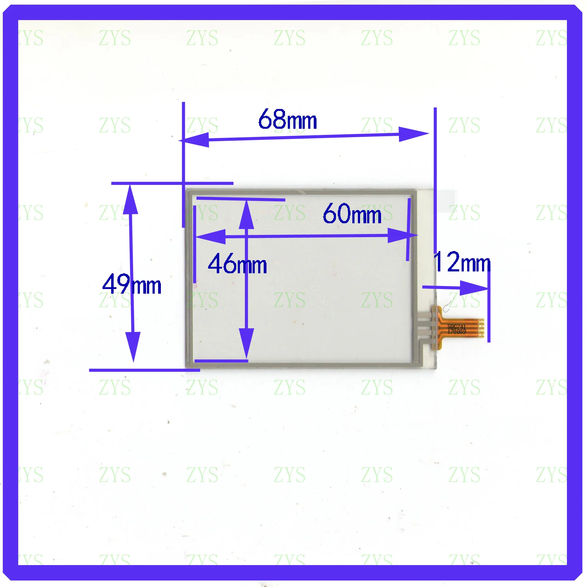 ZhiYuSun SQC741 3.5inch 68*49mm Touch Screen glass 4 lines  resistive USB touch panel overlay kit  TOUCH SCREEN