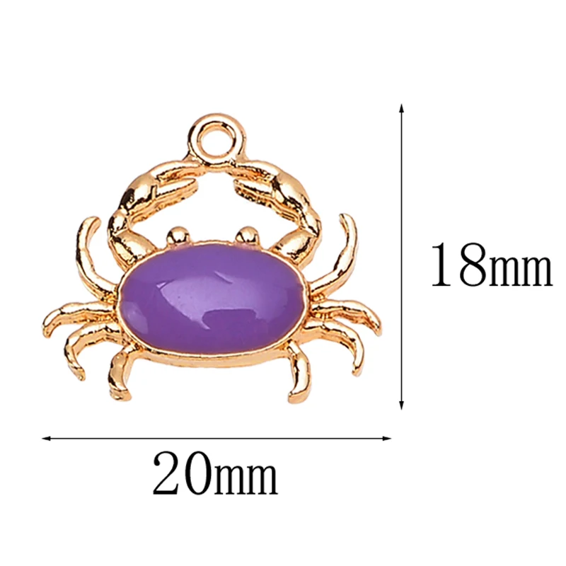 20Pcs Cute Cartoon Little Crab Dripping Oil Charm Pendant Accessories Wholesale DIY Bracelet Necklace Jewelry Making Supplies