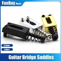 6pcs Electric Guitar Saddles Tremolo Bridge Saddles Replacement Parts for Electric Guitar with Spring and Screw