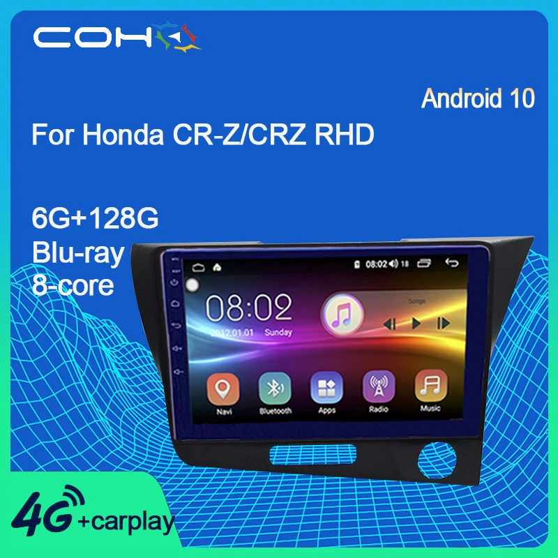 

COHO For Honda Cr-Z/Crz Rhd Central Multimidia Video Android Car Radio Screen Android 10.0 Octa Core 6+128G