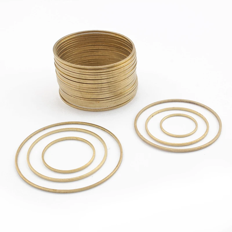 40pcs/lot Brass Round Charms Circle Frame Pendant Connector For DIY Necklace Earring Bracelet Jewelry Finding Making Supplies