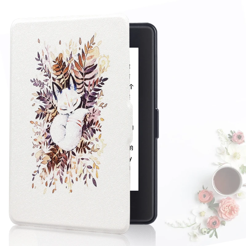 Smart Case for Kindle Paperwhite 7th Painted Magnetic Cover for Paperwhite 5/6th Generations Prior to 2018 Protective Shell