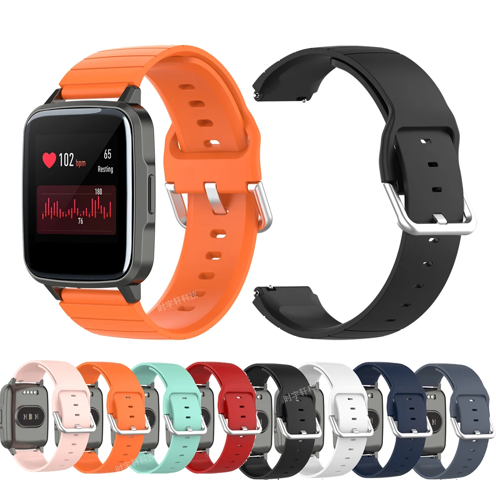 Pulseira esportiva de silicone macio, 19mm, pulseira de substituição para relógio inteligente haylou solar ls01/id205/ip 68 intencional, acessórios