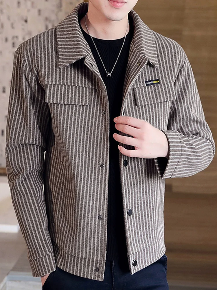 Autumn 2022 Winter New Fashion Mens Coats and Jackets Male Wool Blends Jacket Men Casual Coat Solid Thick Warm Outerwear B632