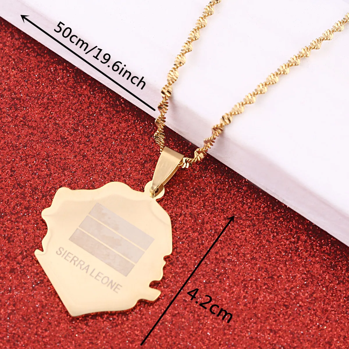 SIERRA LEONE Map Flag Pendant Necklaces Africa Country Maps Charm Jewelry