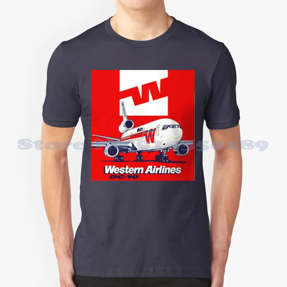 Western-10 Custom Funny Hot Sale Tshirt Western 10 United Pan Am Continental Delta Boeing Stewardess Pilot