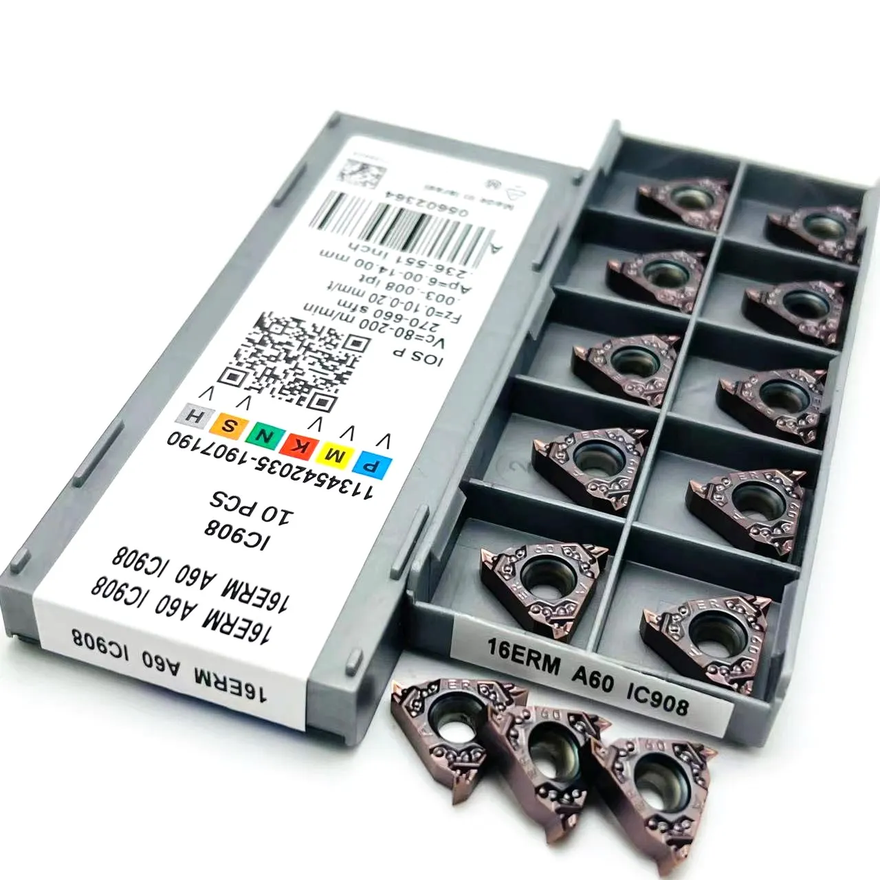 10 pz 16ER A60 IC908 16ERM A60 IC908 inserti filettati di alta qualità 16ERM A60 inserti in metallo duro utensili da taglio filettati CNC per tornio