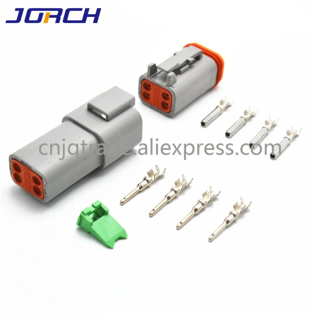 

5 Sets 4pin Deutsch DT Waterproof Male Female Electrical Connector plug DT04-4P DT06-4S with terminals