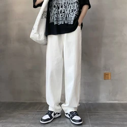 White Jeans Men Fashion Casual Wide Leg Jeans Men Streetwear Loose Hip-hop Straight Denim Pants Mens jean Trousers M-3XL