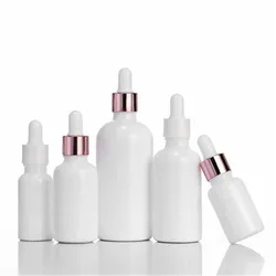Rose-Golden Refillable Dropper Bottle Frosted essential oil Glass Aromatherapy Liquid 5-100ml Drop for massage Pipette Bottles