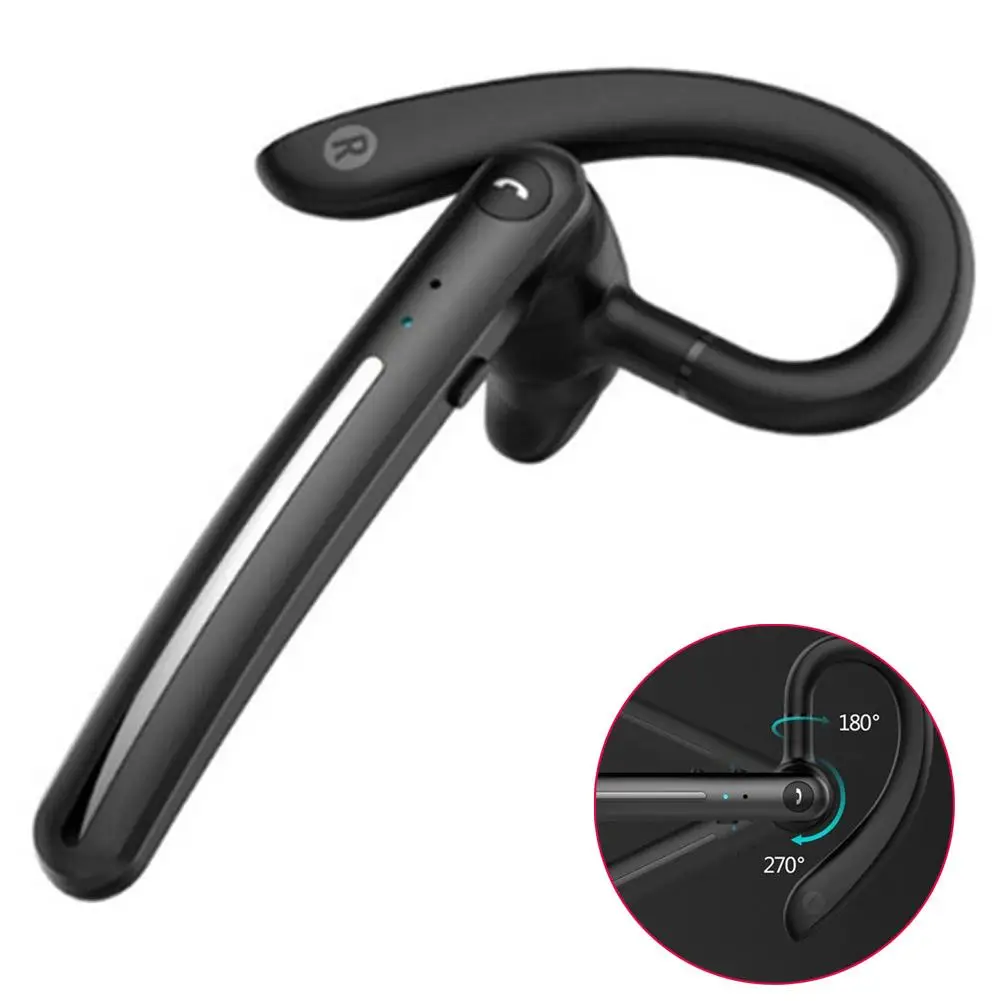 Wireless Earphones 270°Rotation Noise Reduction Headset for Android iOS Cell Phones Sport Running Driving Earpiece