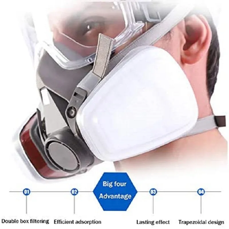 6200 Respirator Gas Mask Anti Dust Respirator Face Gas Mask Protection Industrial Gas Masks with Filters Widely Used