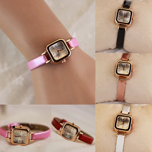 HOT SALES!!! New Arrival Women's Slim Faux Leather Strap Square Dial Analog Quartz Wrist Watch Gift Wholesale Dropshipping